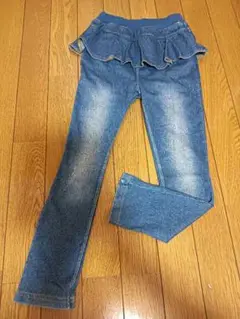 *プティマイン　フリル付きデニムパンツ 120cm*