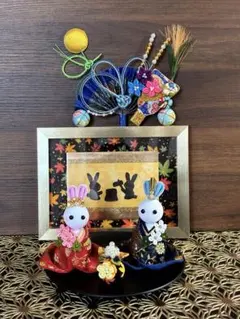 ちりめん細工 つまみ細工 お花とうさぎ、壁掛け | Mercari | Proxy