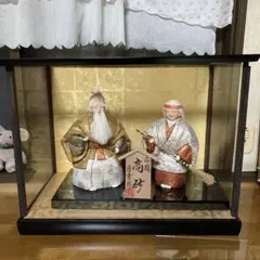 明治 大正 高砂人形 宝斎作 雛人形 老婆 共箱付き 骨董品 時代物