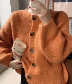 MANGROVE オレンジ カーディガン FREE