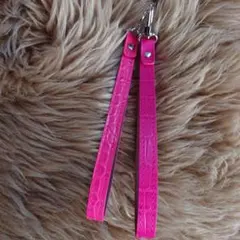 【新品 未使用】ピンク クロコダイル型押し ストラップ 2個セット
