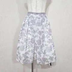 タグ付未使用◎ジャスグリッティ　花柄ジャガードスカート　花柄　清楚　日本製【0】