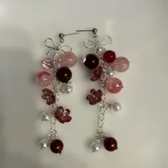 の*ん様 フラワーモチーフ ロングピアス