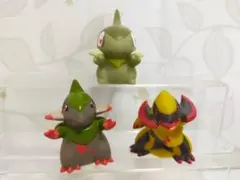 ポケモンキッズ　指人形　キバゴ　オノンド　オノノクス　進化3体セット　まとめ売り