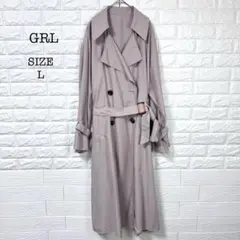 グレイル バックプリーツ トレンチコート L グレージュ ベルト付 ゆったり