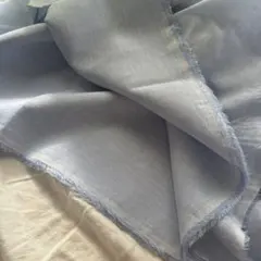 薄い方水色系★幅広いです！★シャンブレーリネン生地麻100%