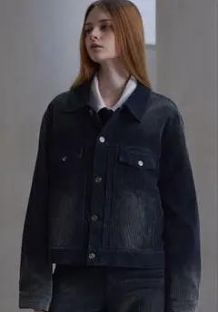 CLEL アンティークデザイン コーデュロイシャツ ジャケット ネイビー　S