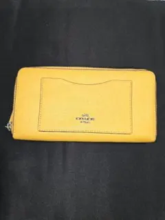 MT077 COACH コーチ 長財布 レザー イエロー F54007