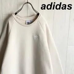 アディダス トレフォイル 刺繍ロゴ ワンポイント スウェット トレーナー