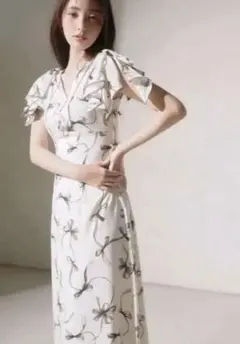 snidel Sustainableリボンプリントワンピース - メルカリ