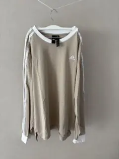 adidas アディダス ロングtシャツ ロンt ベージュ