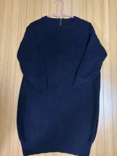 nanouniverse紺色ニットワンピース