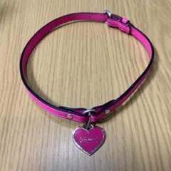 COACH　チョーカー　ハート　ピンク　レザー　ブレスレット　ネックレス