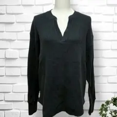 【ニコアンド】Ｖネックワッフルスキッパープルオーバー　4 トップス　長袖