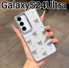 GalaxyS24Ultra ケース　クリア　りぼん　ラメ　可愛い