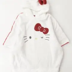 sanrioサンリオ ハローキティ フェイス刺繍 ボアフリース ポンチョパーカー