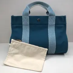エルメス カンヌPM トートバッグ キャンバス ポーチ付き ブラック 