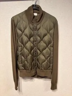 MONCLER モンクレール ニット切替 ダウンジャケット カーキ