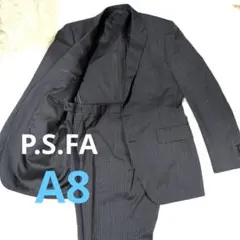 P.S.FA スーツ A8 185 上下 ストライプ ダークグレー 2セットXL