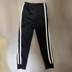 サイドライン ジャージ ロングパンツ ブラック