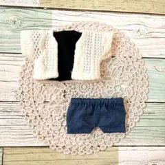 ぬい服 カーディガン & Tシャツ 黒 & デニム ズボン ぬい活 ヲタコレ