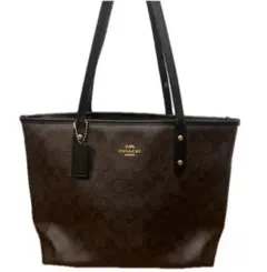 COACH コーチ シグネチャー トートバッグ ブラウン×ブラック F58292