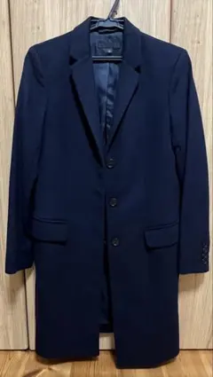 ユニクロ　ネイビー チェスターコート