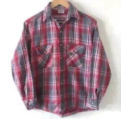 オンブレ柄】70s Pendleton ペンドルトン ボードシャツ S エンジ