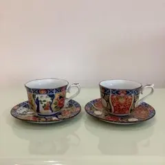 古伊万里焼 金彩赤絵 エクレクティックカイカイ コーヒーカップ 2客