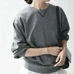 SHIPS any:〈手洗い可能〉ラメ 裏毛 クルーネック スウェット トップス