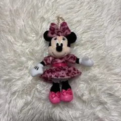 【即日発送】ミニーちゃん ぬいぐるみチャーム ヒョウ柄 ピンク