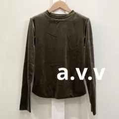 a.v.v アーヴェヴェ ロングスリーブ ベロア カットソー