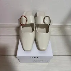 GRL アイボリー オープントゥパンプス