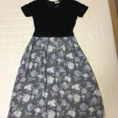 レースニット 異素材ワンピース