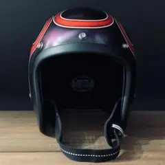 装飾品　カスタムペイント ハーフメット ファイヤーパターン キャンディレッド 装飾品 カスタムペイント ハーフメット ファイヤーパターン キャンディ