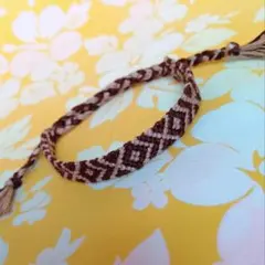ミサンガ　 ネイティブ柄　アンクレット　ブラウン