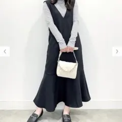 GU マーメイドワンピース　ジャンパースカート　L　黒