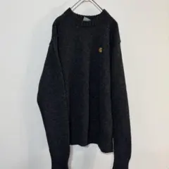 Carhartt ニット セーター ウール 刺繍 ロゴ ダークグレーのサムネイル