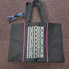 FAUCHON ロゴプリント エコバッグ ブラック