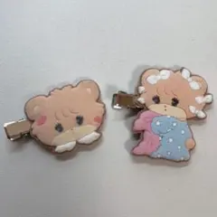 mikko characters フロッキーヘアクリップ ラテ2点セット