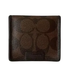 コーチ コインケース 小銭入れ コンパクトウォレット ミニ財布 レザー ブラウン