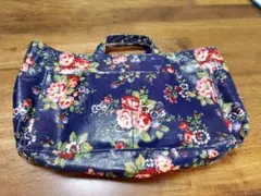 花柄ネイビー バックインバッグ 外側5ポケット