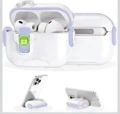 AirPods Pro3 ケース 安全ロック&かわいい&スタンド機能&クリア