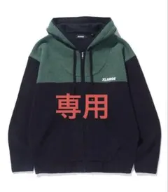 新品未使用・XLARGE ジップアップパーカー Lサイズ 緑/黒