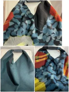 ふう様専用❣️アンティーク着物シルクウール三角バッグリバーシブルハンドメイド831