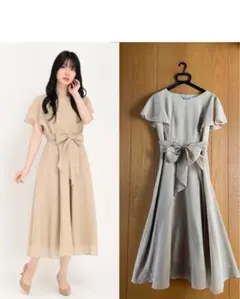 ストロベリーフィールズ　リボンワンピース　ベージュ