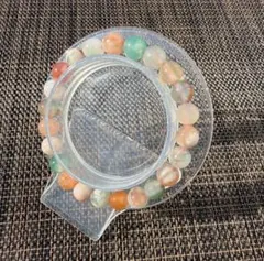 1037 カラフル 桜瑪瑙　ブレス　8㎜　内径15㎝　天然石