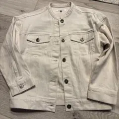 GLOBAL WORK ボタン付きジャケット 130サイズ ホワイトデニム素材