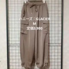 ハニーズ：GLACIER　М　大人きれいめサテン地カーゴパンツ