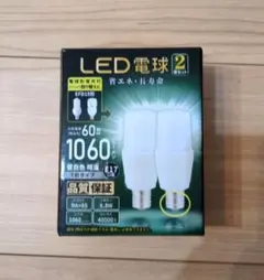 T形タイプ LED電球 口金直径17mm 電球60W·100W形相当　2個